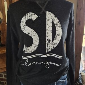 Black Long Sleeve Graphic Top